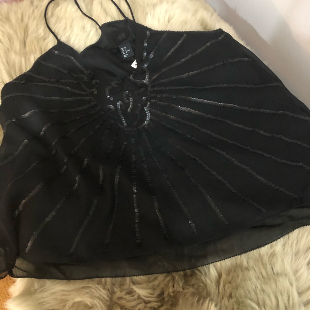 H&M Black Sequin Top. Never worn